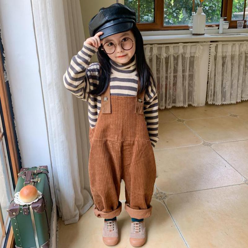 Autumn Baby Girls Corduroy Loose Overalls Cute Kids Boys Casual All-match Suspender Trousers Bib Pants