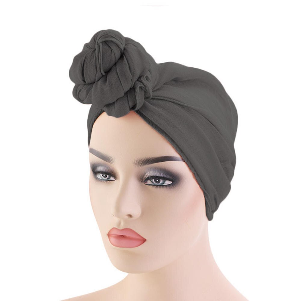Turbante elástico preatado para mujer, diadema de envoltura para la cabeza, pañuelo largo para el pelo, Bandanas, complemento de cabeza para musulmanes, 1 unidad