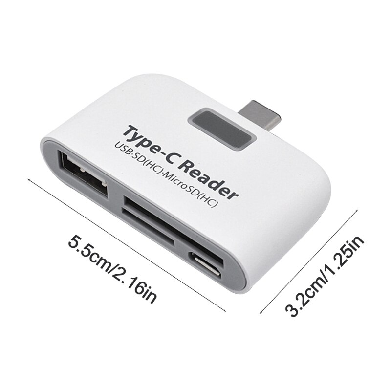 066A czytnik kart USB typu C Hub 4 w 1 USB Adapter rozdzielacz z porty USB 2.0, jeden SD i gniazdo karty TF i Micro USB dla mac Book Pro
