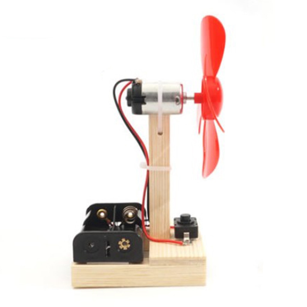 Kids Physics Teaching Toy Wind Generator Fan Model DC Generator Windmill, Powered On Rotating Motoring Shaft