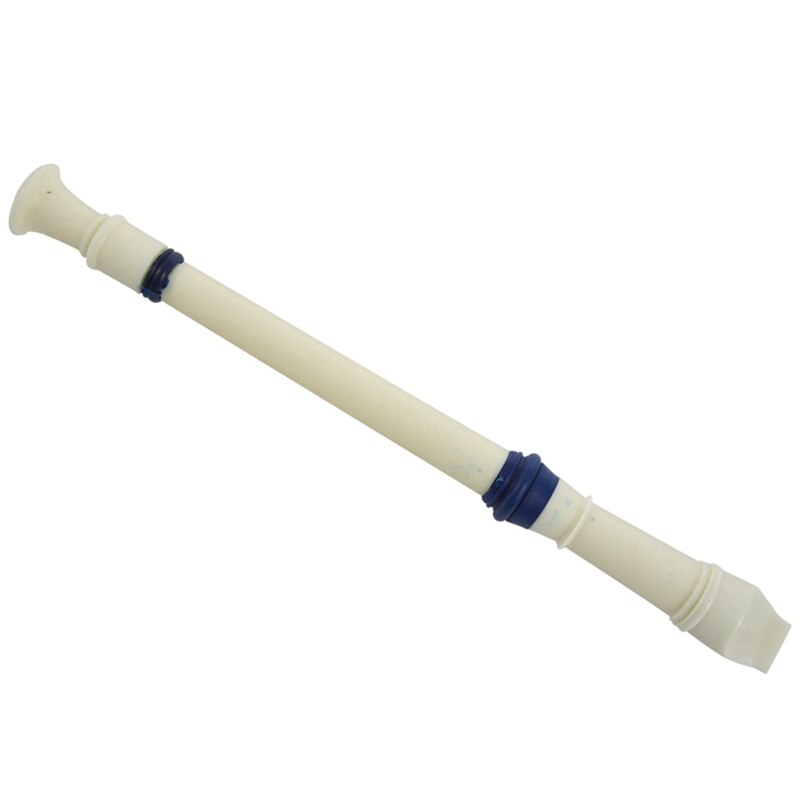Muziekinstrument 6 gaten sopraanfluit blokfluit wit blauw & houten kazoo muziekinstrumenten feestgunsten (houten -01)