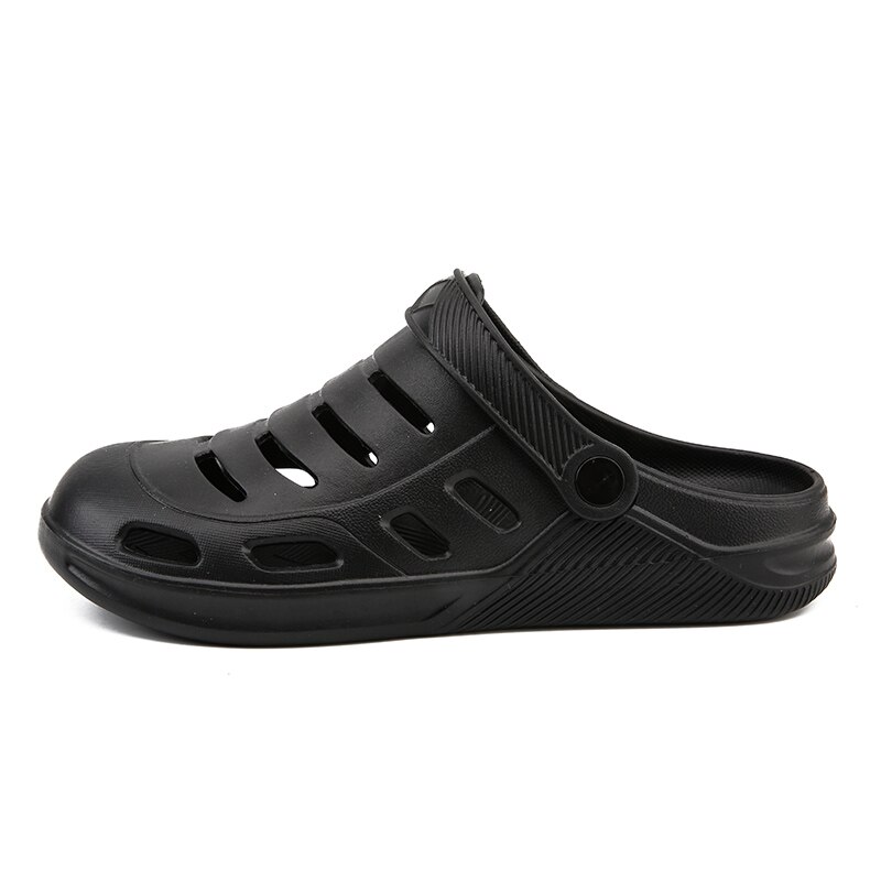 Weh vita sandaler hane vuxen lätt andas träskor skor eva sandalias herr sandaler sommar strand tofflor gummi träskor för män: Svart / 42