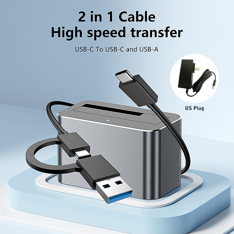 Blueendless 2.5/3.5 Inch SAS/SATA Hard Disk External Case Sata to USB 3.0 Hdd Docking Station Hdd Caddy Sata Hdd Case hdd box: Silver
