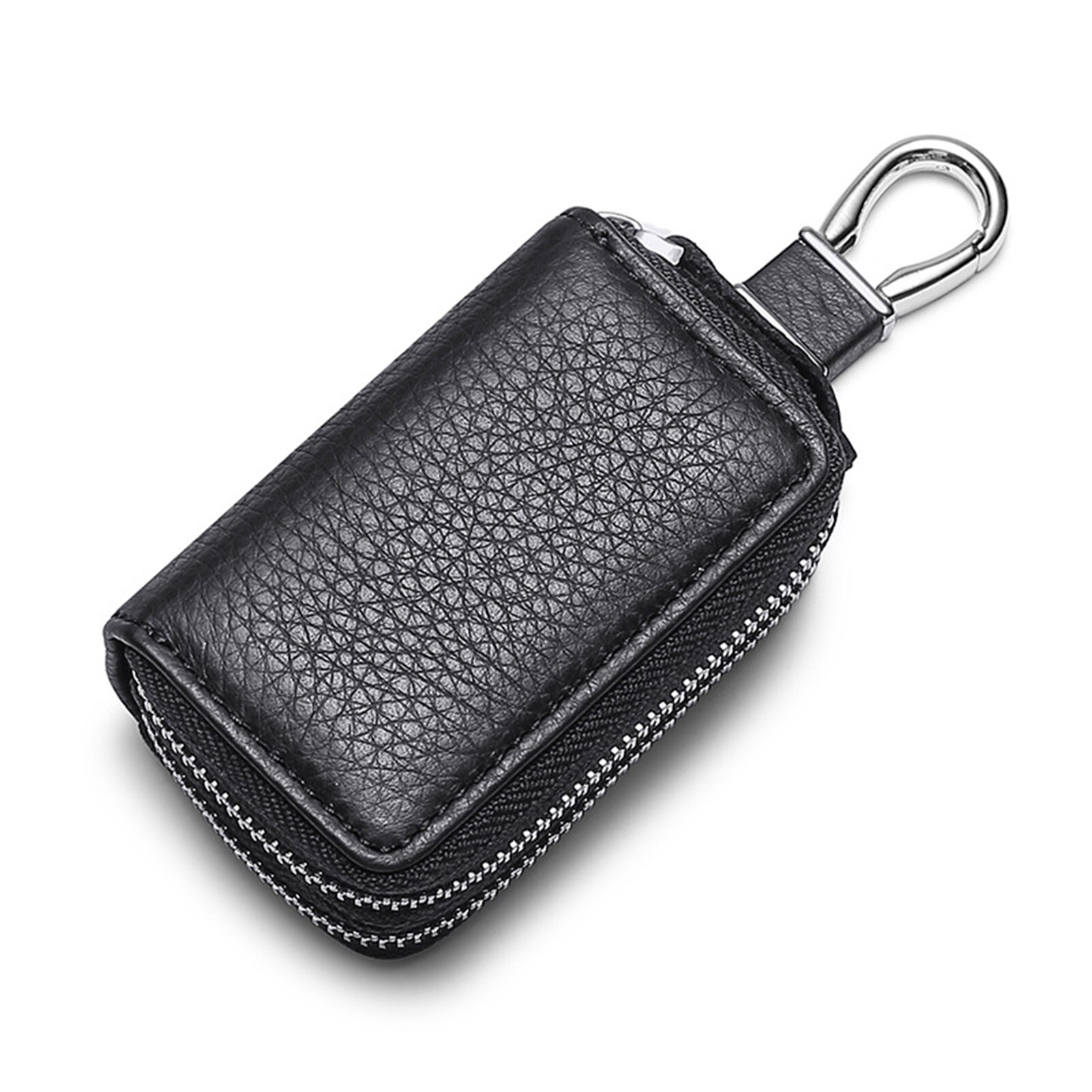Capa de couro para chave de carro, bolsa portátil leve com dupla camada para chave inteligente de carro sci88: Black
