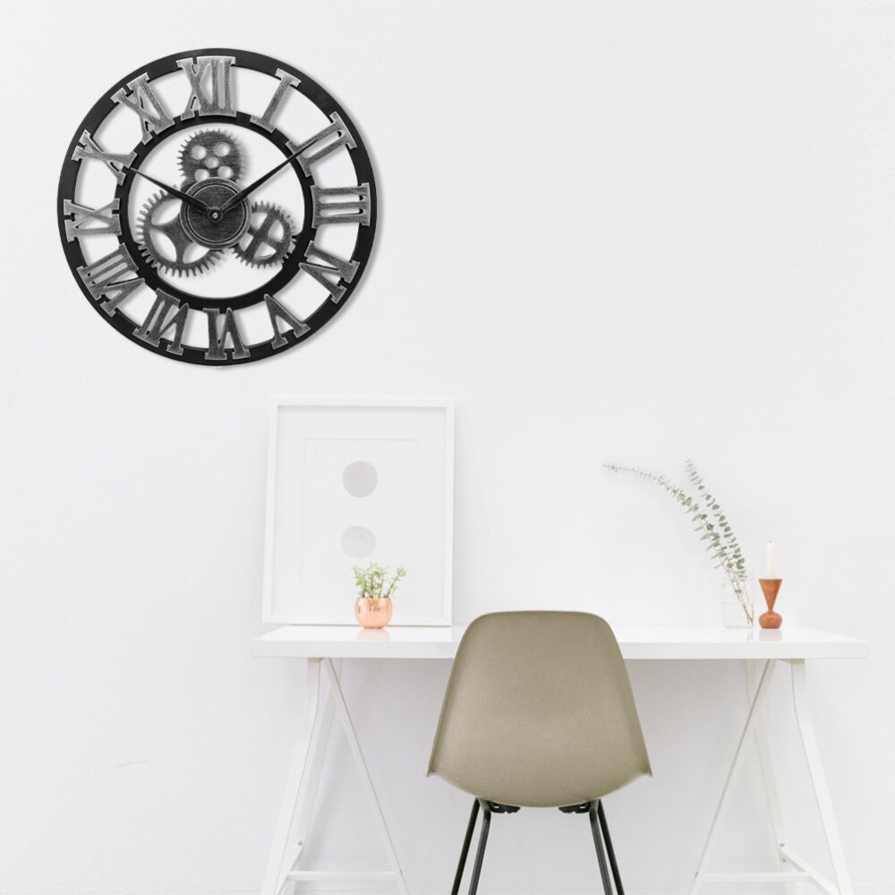 Industrial Gear Wall Clock Decorative Wall Clock Industrial Style Wall Clock wall hanging clock (Shipment without Battery)