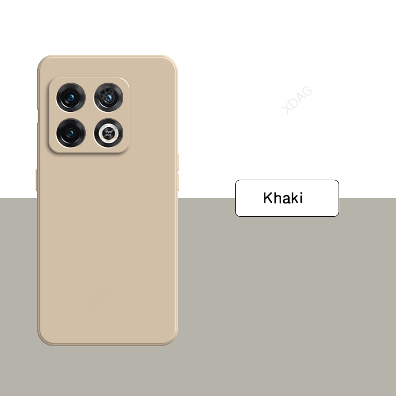 Funda de teléfono de silicona líquida Original para Oneplus 10 Pro 10Pro 10R 10T 5G, Funda de lujo de Color puro sólido, accesorios Carcas: plástico / Plata