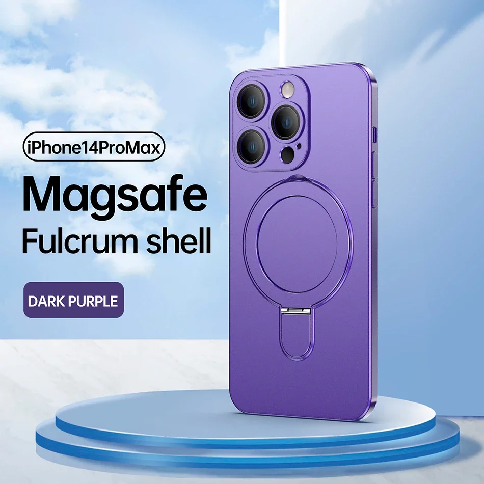Coque de charge sans fil pour iPhone, iPhone 15, 14 Plus, 13, 12 Pro Max, prise magnétique en métal, coque de téléphone à induction: CANVAS / Violet