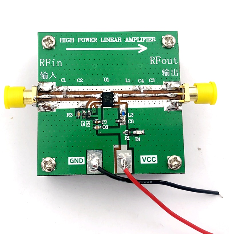 Rf2126 400m-2700mhz larga rf amplificador de potência, 2.4ghz 1w para wifi, bluetooth, ham radio