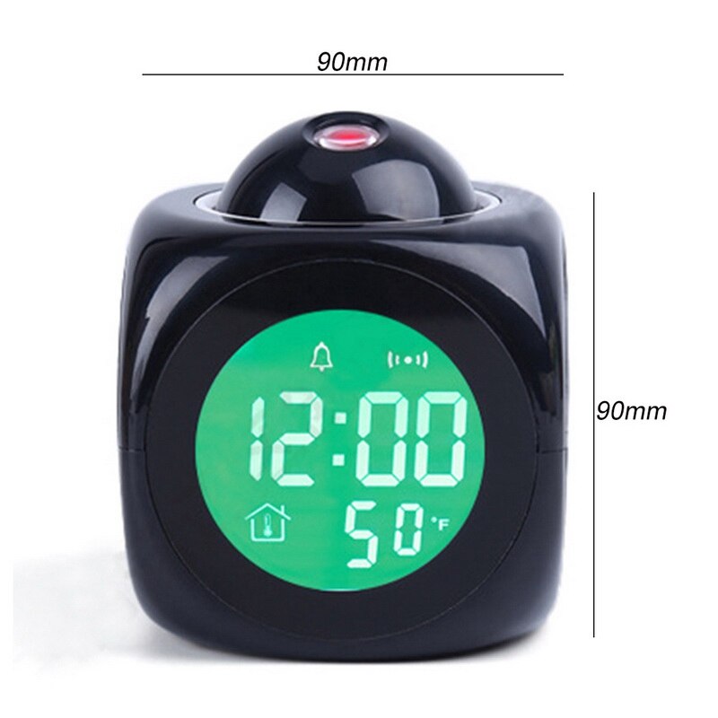 Projeksjon vekkerklokke digital lcd vise stemme snakker slumre temperatur ledet vegg tak klokke projeksjon multi-funksjon