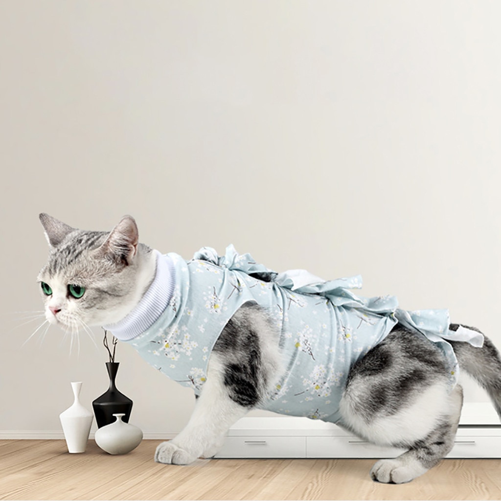 Katoen Pet Chirurgie Revalidatie Kleding Post-Operatieve Kat Kleding Kat Herstel Bescherming Pak Kitten Vest Kat Accessoires #