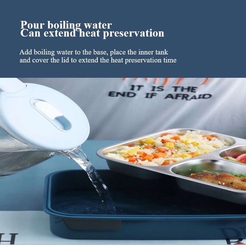 304 stainless steel sealed non-flavored divided lunch box lunch box office worker student lunch box with tableware