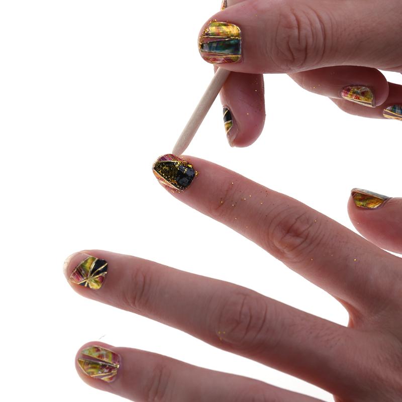 100 stuks nagelriemverwijderaar voor nagelkunst, oranje houten stokjes, nagelriemverwijderaar, afgevallen huidverwijderaar voor manicure