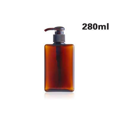Trykk stil bærbar såpedispenser kjæledyr materiale bad flytende såpe flaske reise kosmetisk lotion beholdere flaske: Brun 280ml