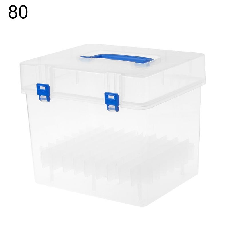 Caja de almacenamiento transparente para rotuladores, contenedor para manualidades de arte, organizador de Escritorio de oficina, hogar, escuela, estudiantes, suministros de estudio: 80 grid