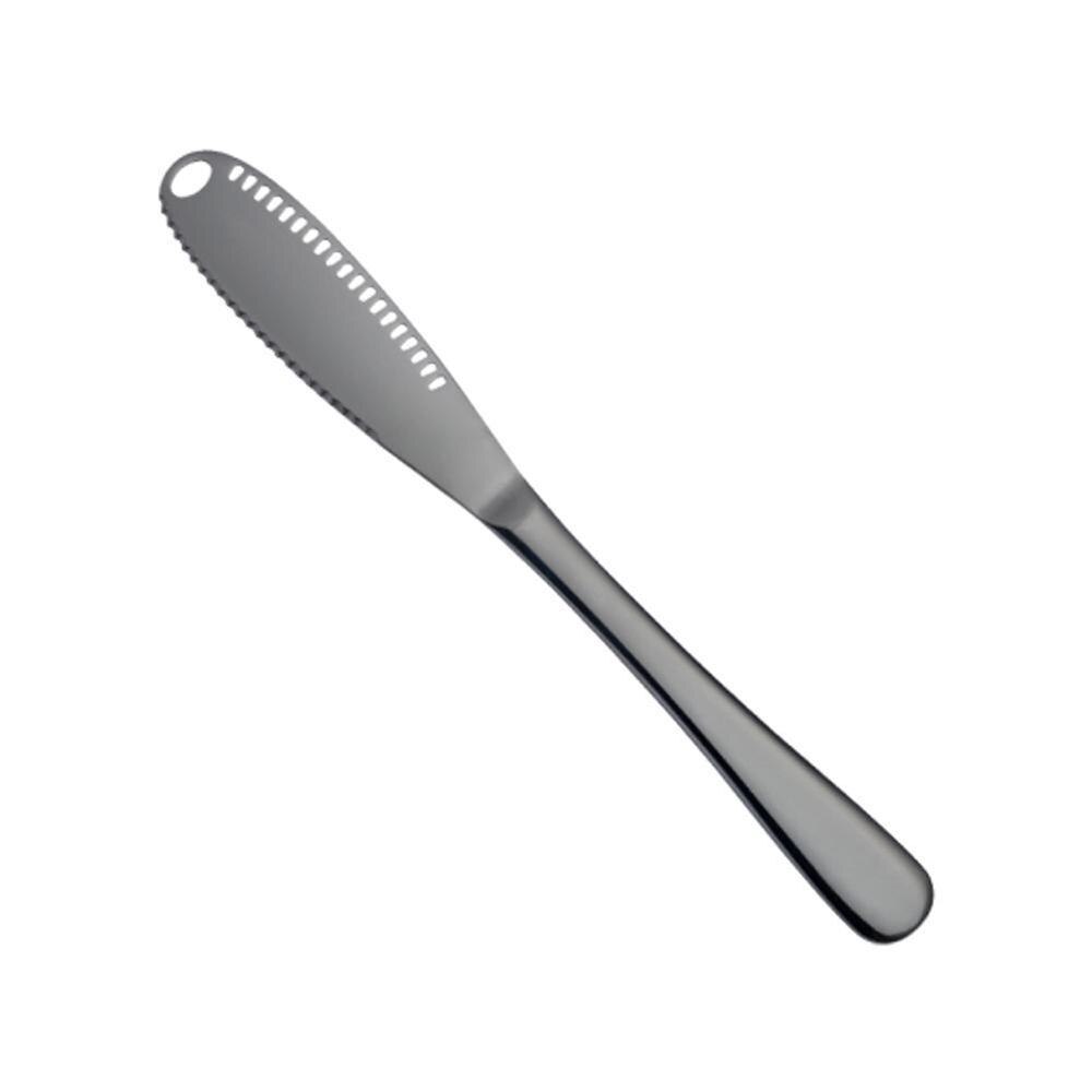 Rustfrit stål smørkniv smørkniv western food rustfri kniv ost smørkniv smør marmelade stål ostebrød kn  e8 x 2: Sort