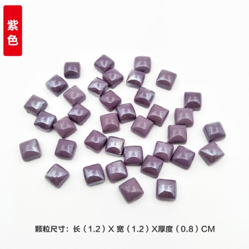 100Pcs Gepolijst Jade Mozaïek Tegels 1.2Cm Vierkante Mozaïek Stenen Kleurrijke Mozaïek Materialen Voor Kinderen/Kids Diy Handgemaakte craft Tegel: 100pcs Purple