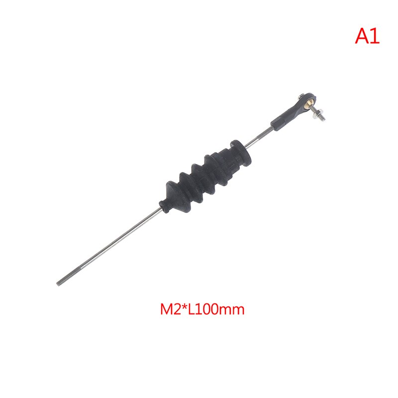 RC Model Boat Push Rod Kit Include M2 Rod End +Rubber Bellows Seals+M2 Pull Rod: Light Grey