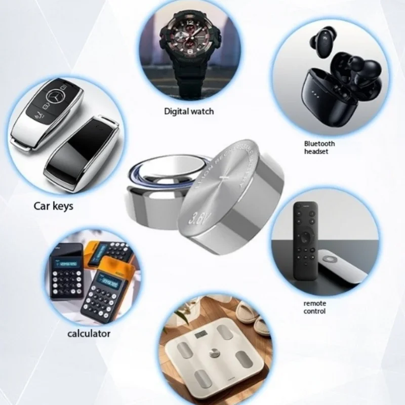 2-10PCS LIR1040 Battery For Bluetooth Headset 3.6V 35mAh Steel Shell Button Battery