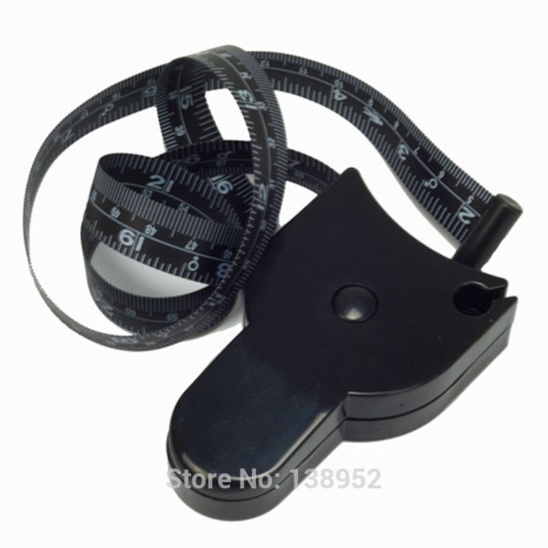 2pc Body Fat Caliper with Body Mass Measuring Tape Tester Fitness Weight Loss Muscle black color 2pcs/set