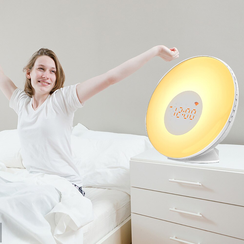 WiFi inteligentny budzik budzik z 7 kolorami wschód/zachód słońca inteligentne życie aplikacja Tuya współpracuje z Alexa Google Dom