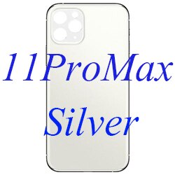 Carcasa de repuesto de cristal trasero con orificio grande para iPhone 11 11Pro 11Pro Max carcasas y marcos para teléfonos móviles: 11Pro Max  Silver