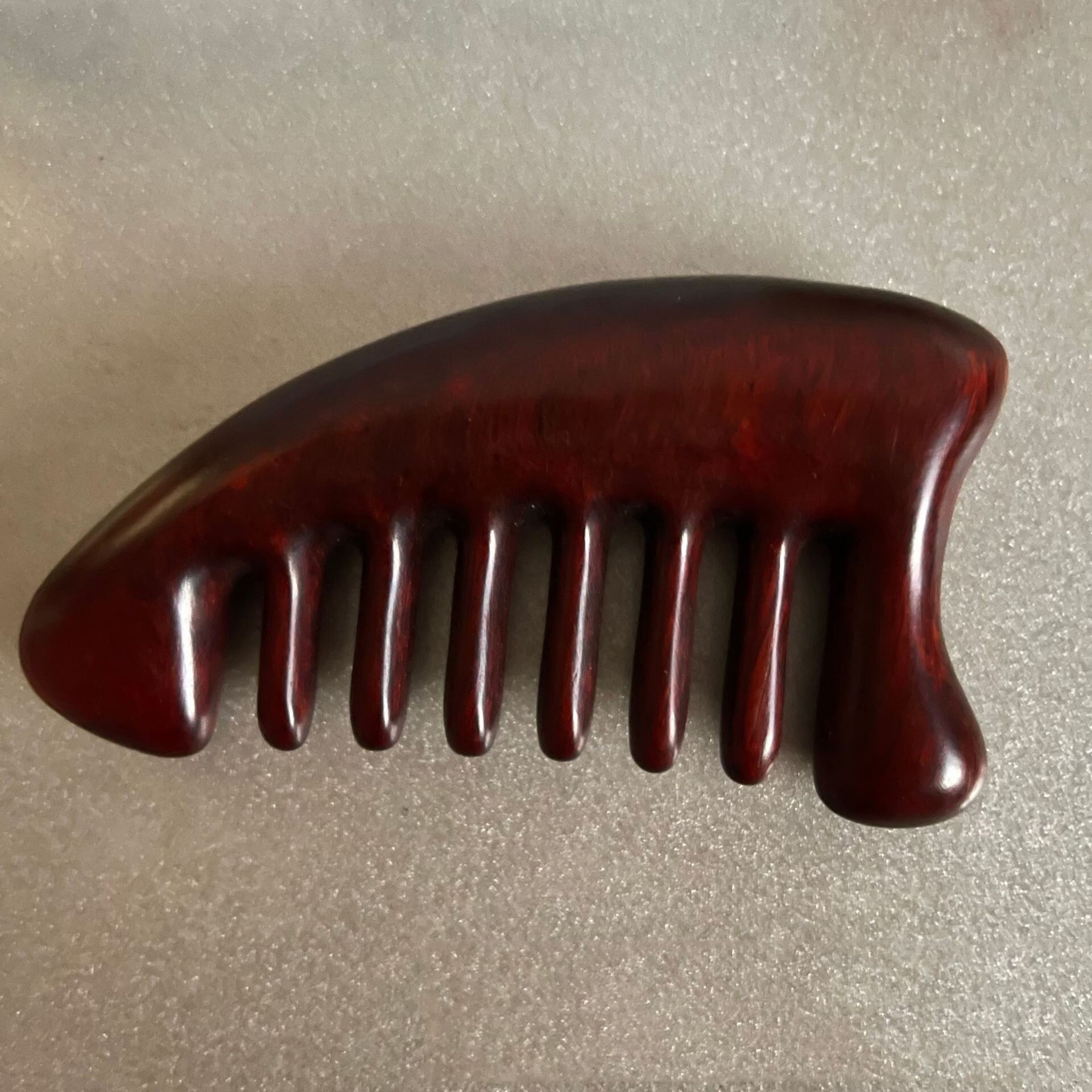 Peine de bolsillo de madera Natural para SPA, cepillo de masaje de cabeza de cuero cabelludo Guasha, masajeador dentado ancho, herramienta de peinado del cabello para el cuidado de la salud, 1 pieza: Red