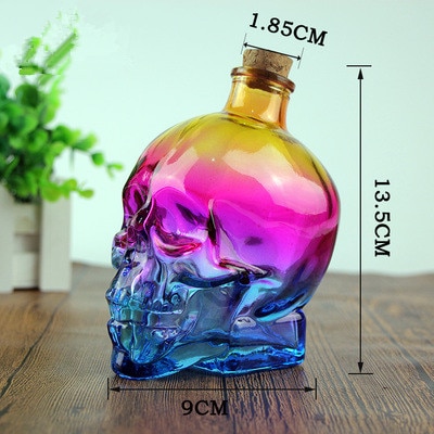 Nyår 1 stycke glas kork skalle flaska tätning vin lagring bubbla dispenser juice behållare halloween