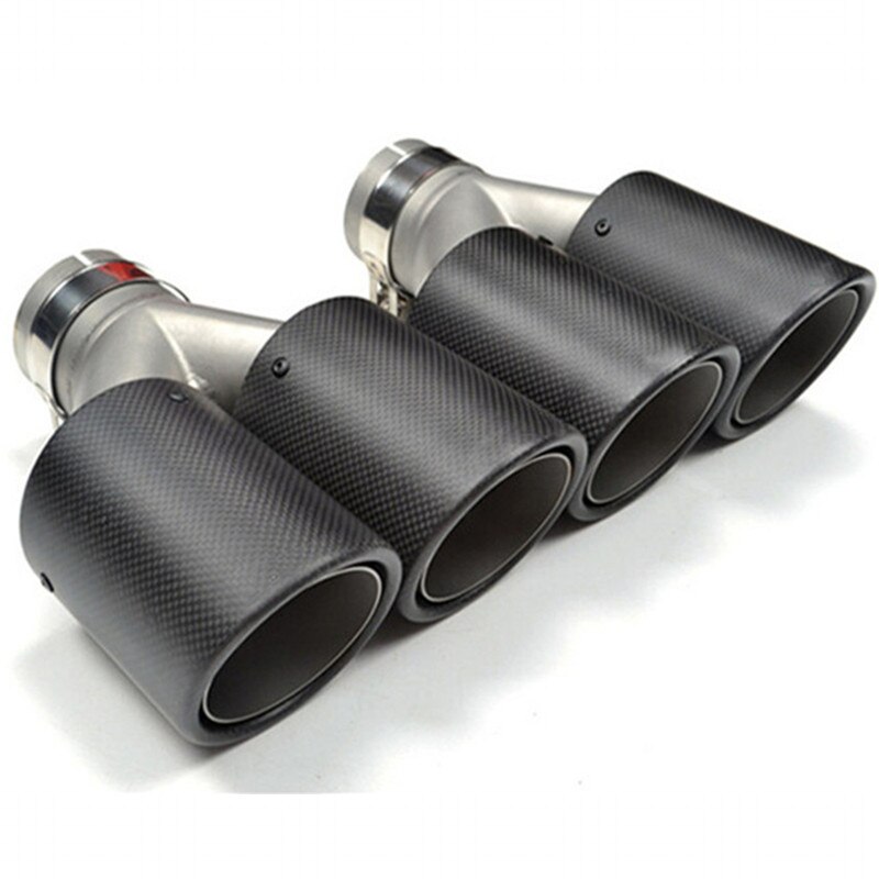 1PCS Universal DUAL Exhaust Tip Matt carbon fiber exhaust pipe tail quad exhaust muffler tip