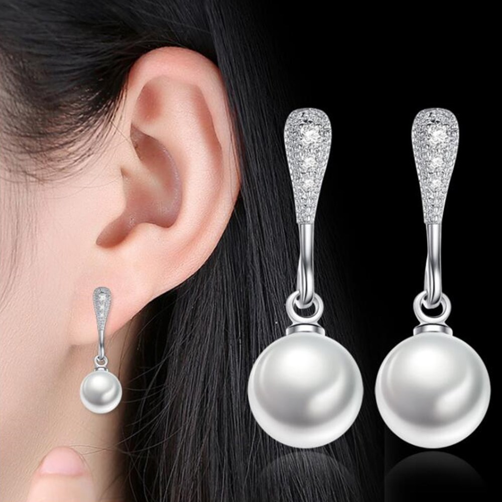 NEHZY 925 en argent sterling Zircon boucles d'oreilles de rétro Simple Zircon cubique offre spéciale perle bijoux en argent