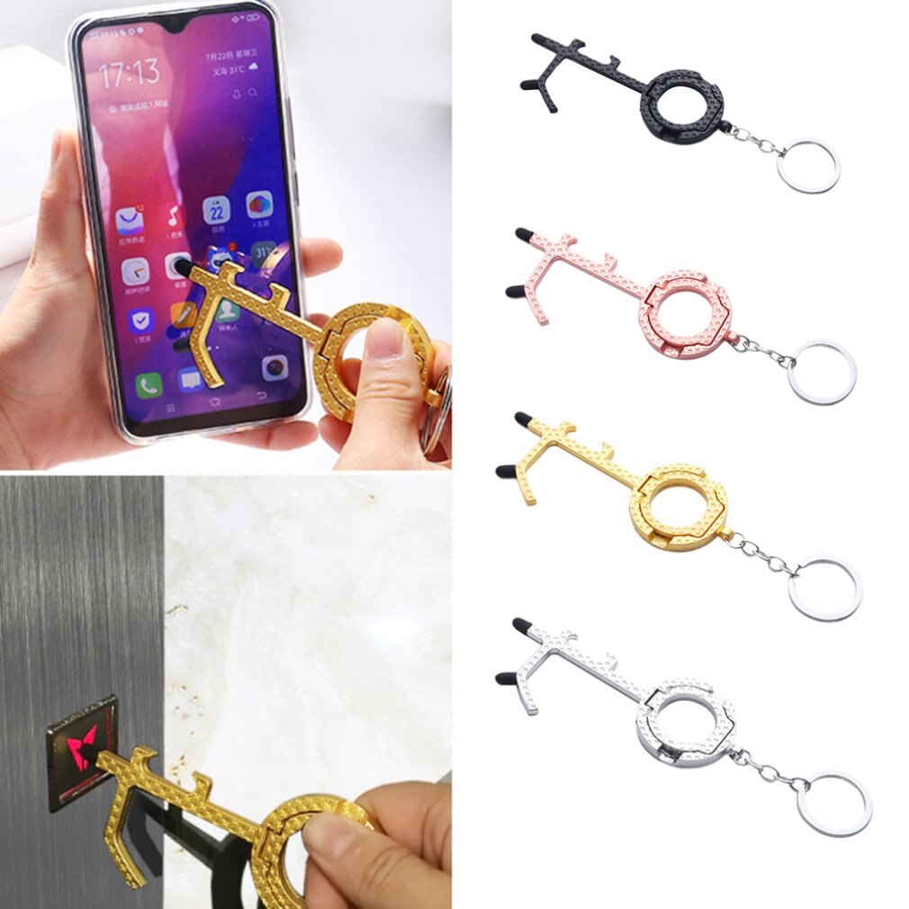 No-Touch Deuropener Lift Knop Contactloze Veiligheid Deur Opener Draagbare Key Bier Trigger Opening Deur