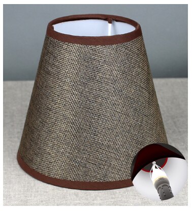 E27 e14 handgjorda linne lampskärm för vägglampa rustik sovrum sängkant mini bordslampa country retro lampskärm ljuskrona lock: E14 kaffe
