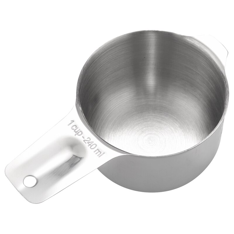 Measuring Cups Set of 7 with 1/8 Cup Coffee Scoop,Stainless Steel Metal Measuring Cup, 7 Piece Stackable Set with Spout