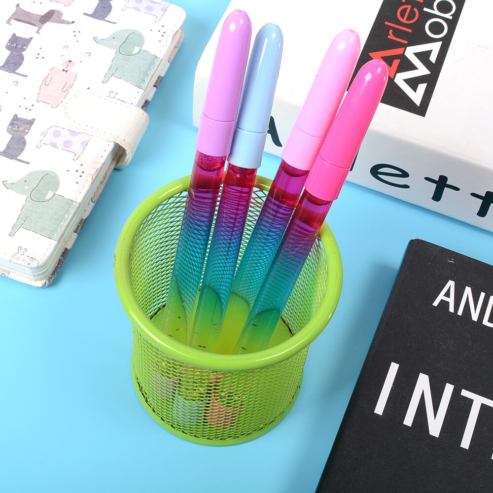 2022 0.5mm Fairy Stick Ballpoint Pen Drift Sand Glitter Crystal Ball Pen Rainbow Color liquid crystal pen
