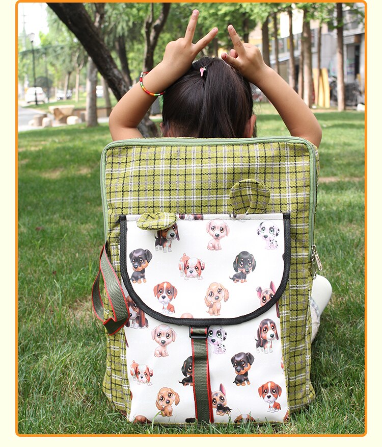 Viento británico arte infantil de los niños de la escuela arte material de pintura de bolsa plegable de dibujos animados lindo de la Escuela de Arte bolsa de dibujo bolso