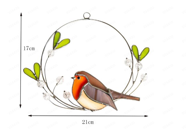 Multicolor Birds On A Wire High Stained Glass Suncatcher Window Panel Series Ornaments Pendant Home Decoration Hanging For Doors: R