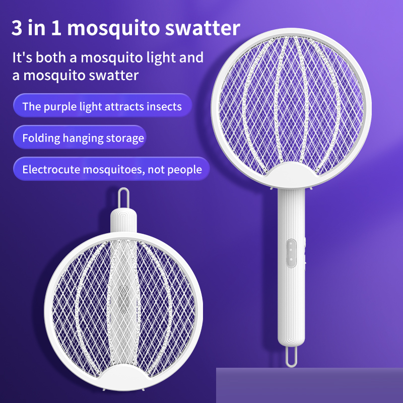 4 In 1 Electric Mosquito Racket Foldable USB Rechargeable UV Mosquito Lamp Light Wave Mosquito Lure Electric Insect Killer: Default Title