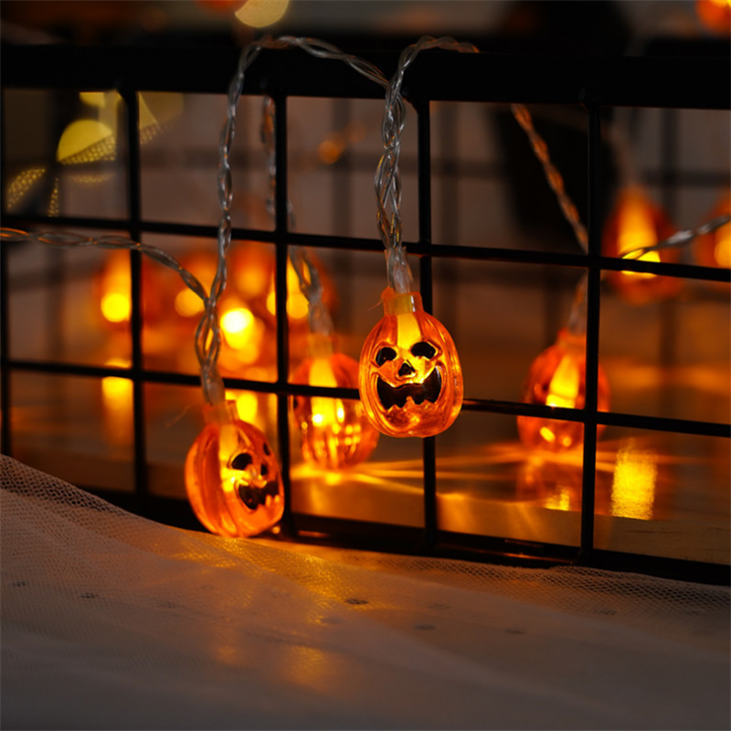 Halloween String Lights Ghost Face Pumpkin Skeleton Ghost String Light Ghost Hand Spider Bat Decorative String Light