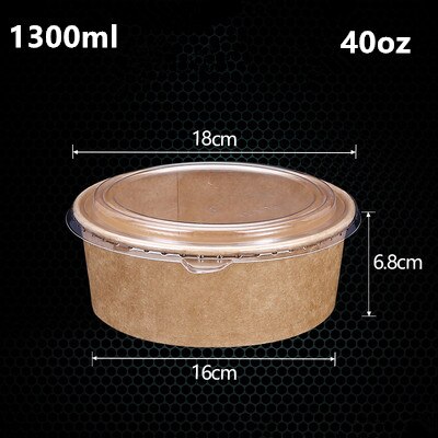 Cuenco de papel desechable de gran tamaño para ensalada de frutas, paquete de comida rápida, almacenamiento de comida para llevar, paquete de cumpleaños para exteriores, 50 unids/paquete