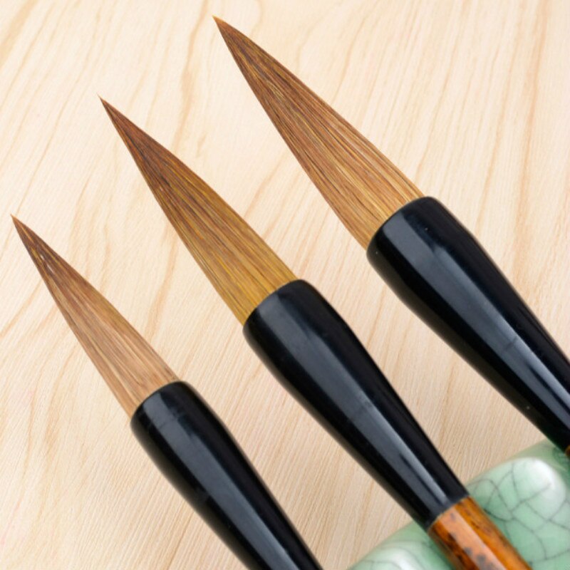 Chinese Calligraphy Brushes Soft Woolen Hair Regular Script Brush Weasel Hair Writing Brush Chinese Painting Brushes Caligrafia