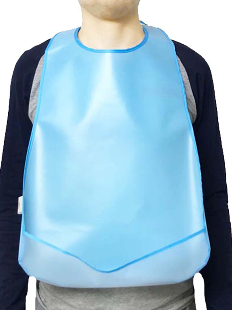 1Pcs Silicone Adult Bib With Crumb Pocket Bib Adult Edible Waterproof Washable Anti-oil Adult Mealtime Silicone Bib Clothes