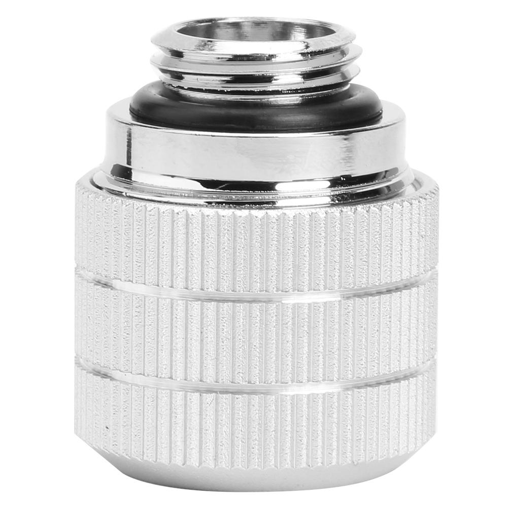 FreezeMod 8-Pack Soft Tubing Fittings For PC Water Cooling – 10mm/13mm (3/8 ID, 1/2 OD), Brass, Silver/Black