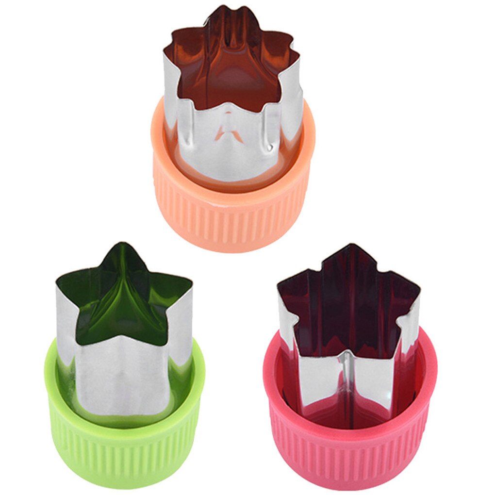 3 Stks/set Rvs Mould Bloemen Fruit Groente Snijder Vormen Set Cookie Slicer Mold Cutter Tools Keuken Accessoires