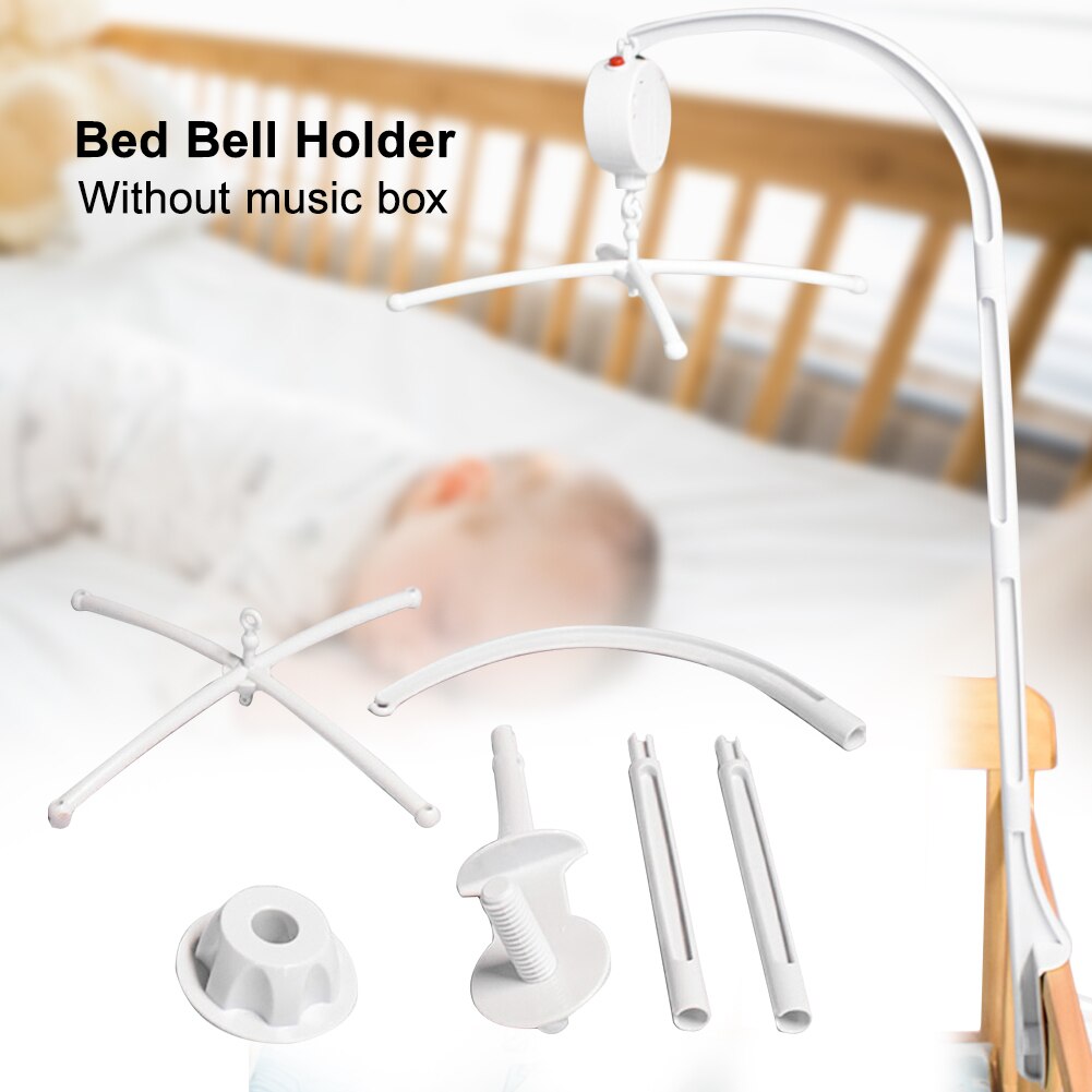 Witte Baby Wieg Mobiele Bed Bel Speelgoed Houder Arm Beugel + Wind-Up Music Box
