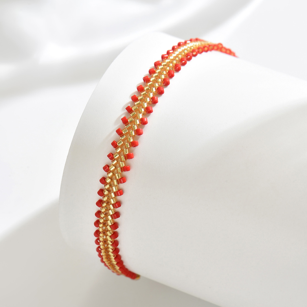 ZHONGVI-pulseras creativas de cuentas tejidas a mano, pulseras bohemias apilables con cuentas Miyuki, joyería colorida de playa Bohemia: Color amarillo dorado claro