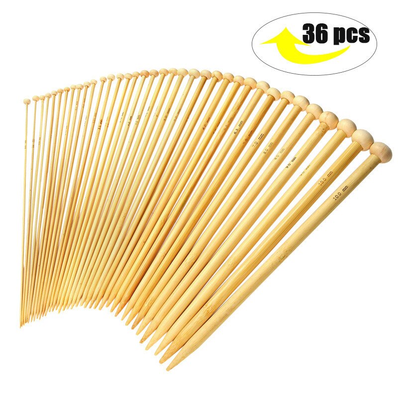 Bamboo Knitting Needles Crochet Hooks For Beginner Sweater Crochet Needles Set Sewing Accessories DIY Yarn Weave Knitting Kit: D