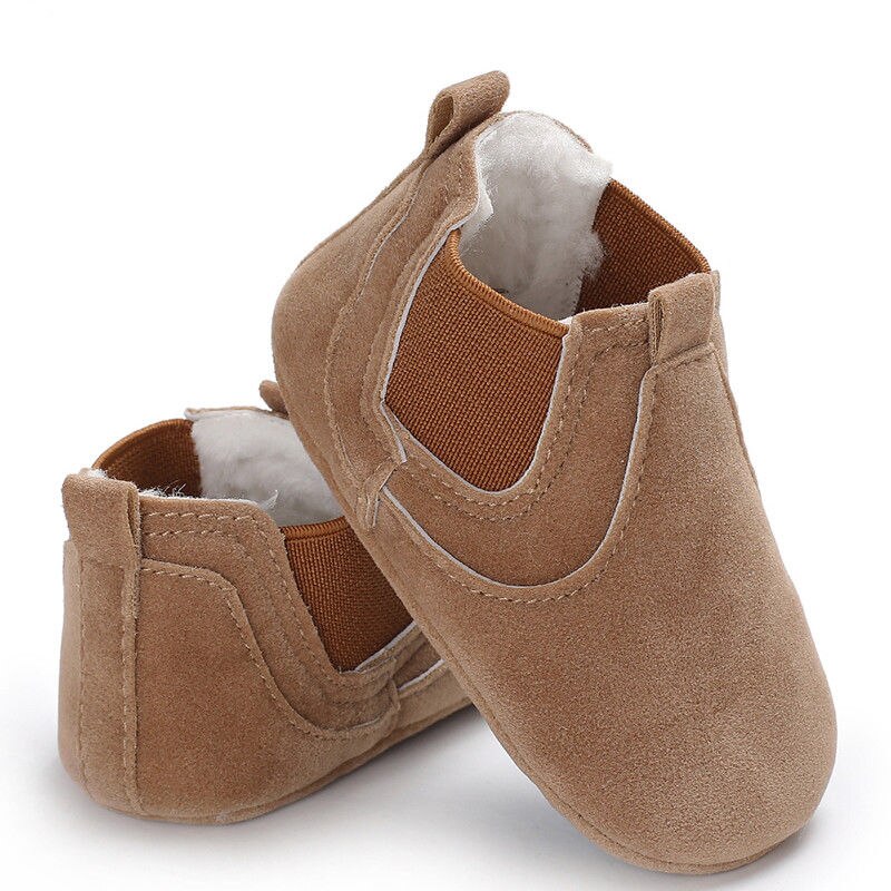 Leopard Baby Toddler Soft Sole Leather Anti-slip Shoes Infant Boy Girl Comfortable Shoes: Brown / 7-12 Months