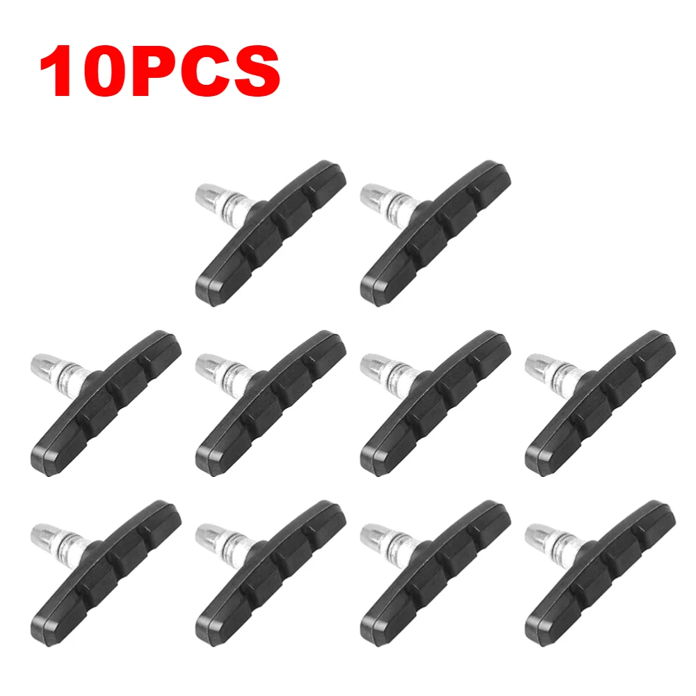 Pastillas de freno para bicicleta de montaña y carretera, soporte de freno en V, bloques de zapatos, llanta de fricción de goma, 1-10 piezas