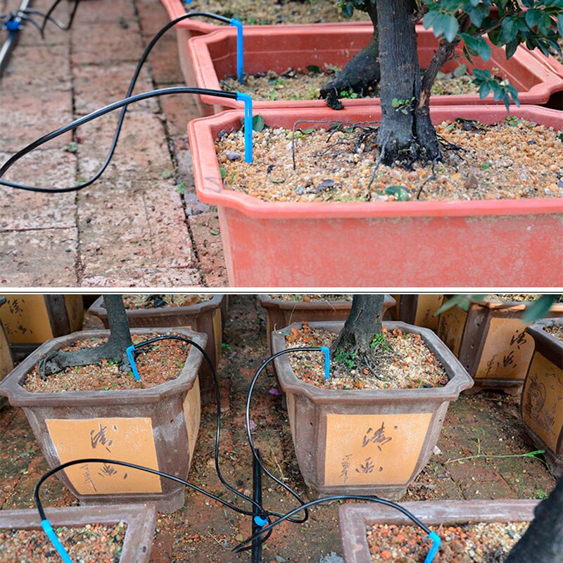 10m/20m/40m sets 4- manieren druppelpijl irrigatie zender druppelaar sproeier irrigatie bewateringssysteem potplanten bloemen