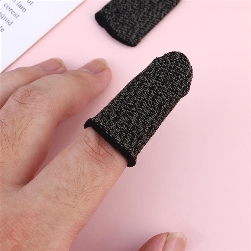10 Stuks Nylon Vinger Mouw Touch Screen Ademend Spel Vinger Cover Elastische Zachte Vingercondoom Anti-Zweet Duim Vingers protector