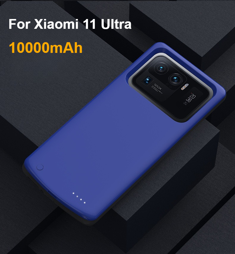 Verbesserte 10000 mAh Akku-Ladegerät-Hüllen für Xiaomi Mi 11 11 Profi/11 Lite Ultra Energie Bank Ladeabdeckung Makao Rama Rama: Lavendel